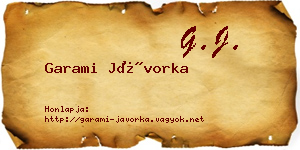 Garami Jávorka névjegykártya